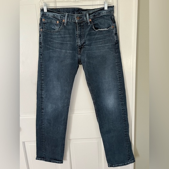 Levi's 505 Jeans Men`s 34 X 32 Regular Fit Blue Jean Denim Classic Red Levis - Picture 1 of 10